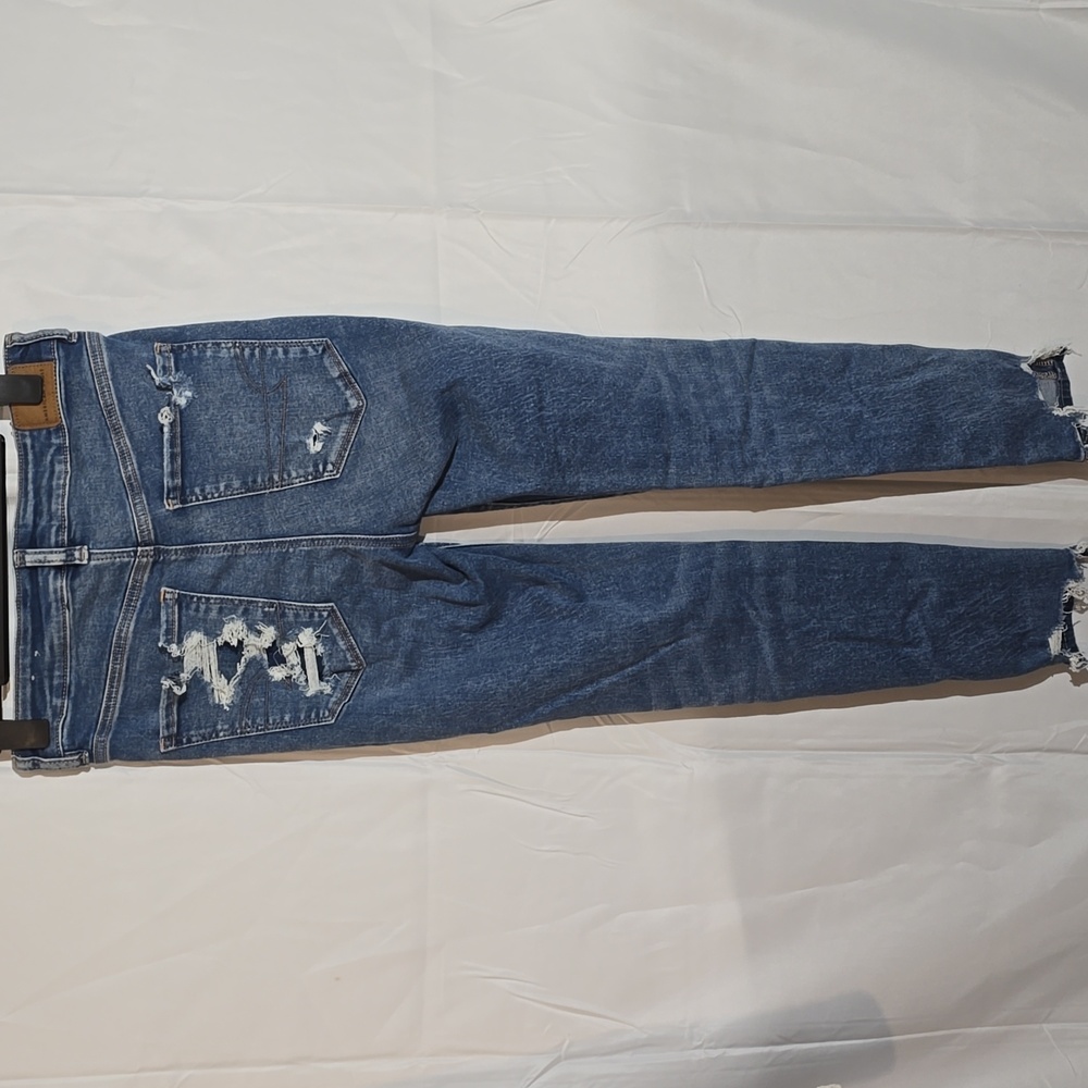 American Eagle Outfitters Blue Distressed Highrise Skinny Jeans - Picture 4 of 4